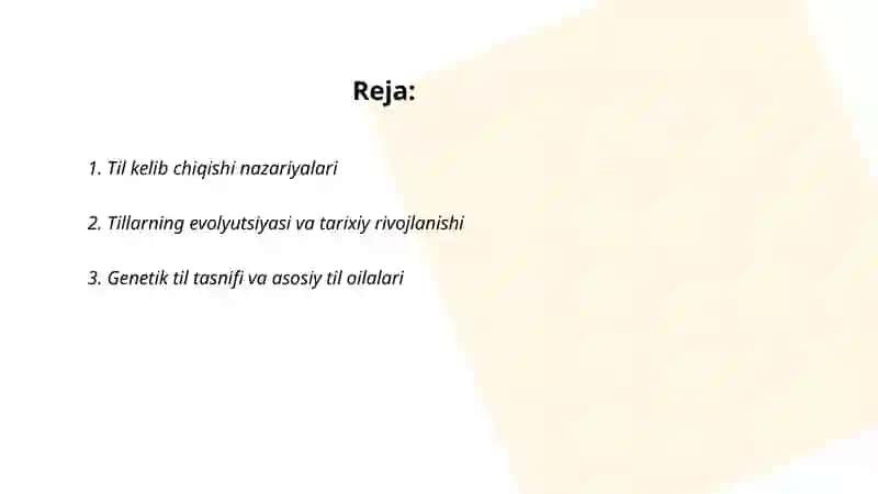 Tillarning shakllanishi va Dunyo tillari tavsifi va tillar tasnifi 2