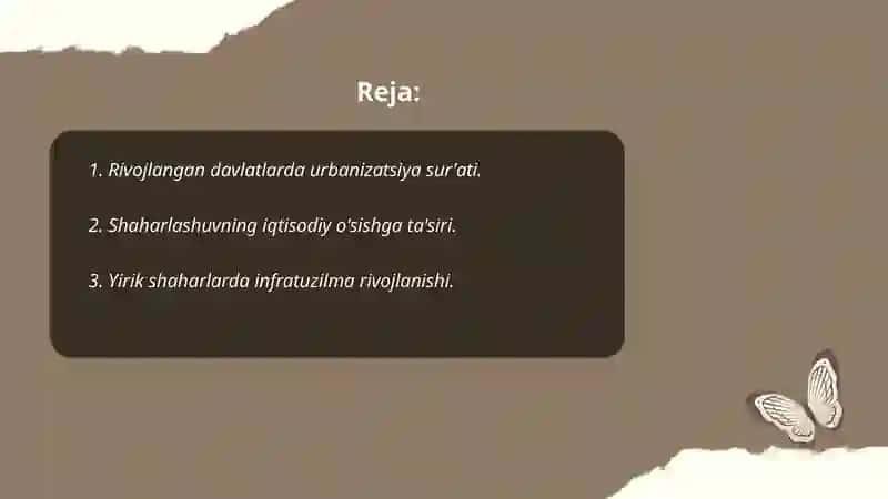 Urbanizatsiya jarayonining rivojlangan davlatlarga xos xususiyatlari 2