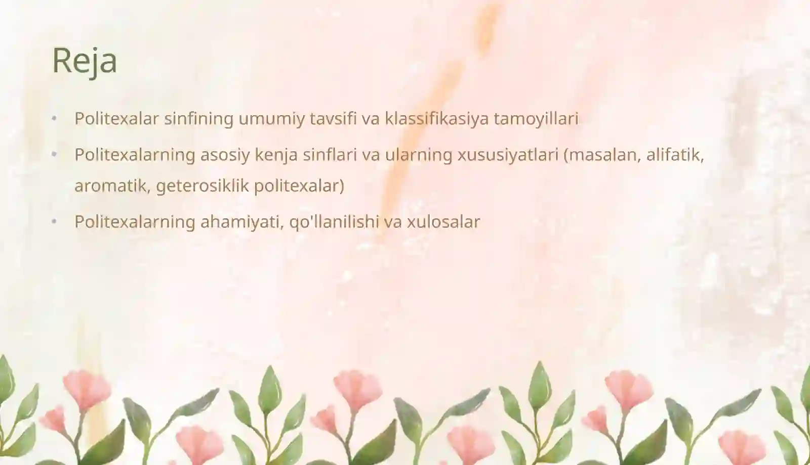 Politexalar Sinfining Klassifikasiyasi 2