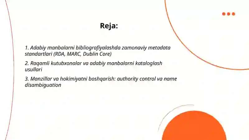 Adabiy manbalarni bibliografiyalashda zamonaviy usullar va yondashuvlar 2