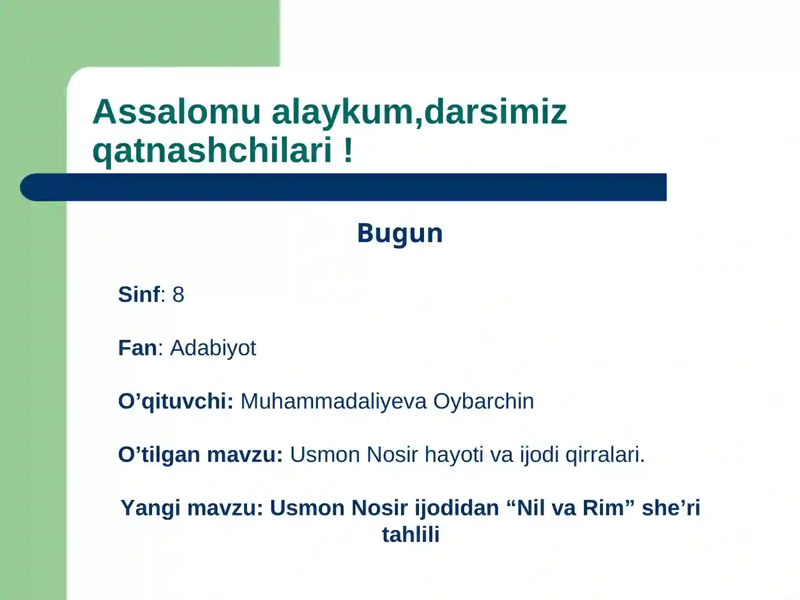 Usmon Nosir ijodidan “Nil va Rim” she’ri  tahlili 2