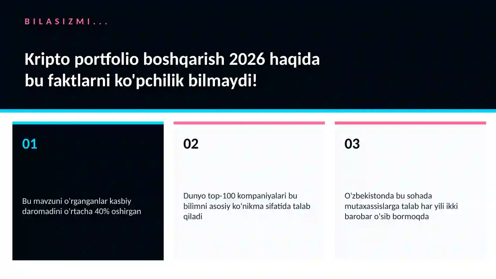 Kripto portfolio boshqarish 2026 2