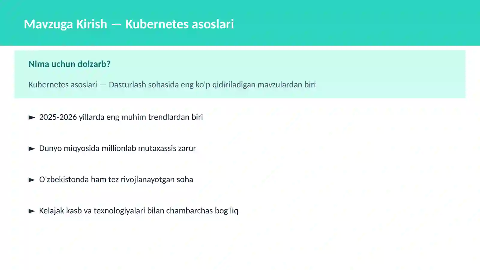 Kubernetes asoslari 2