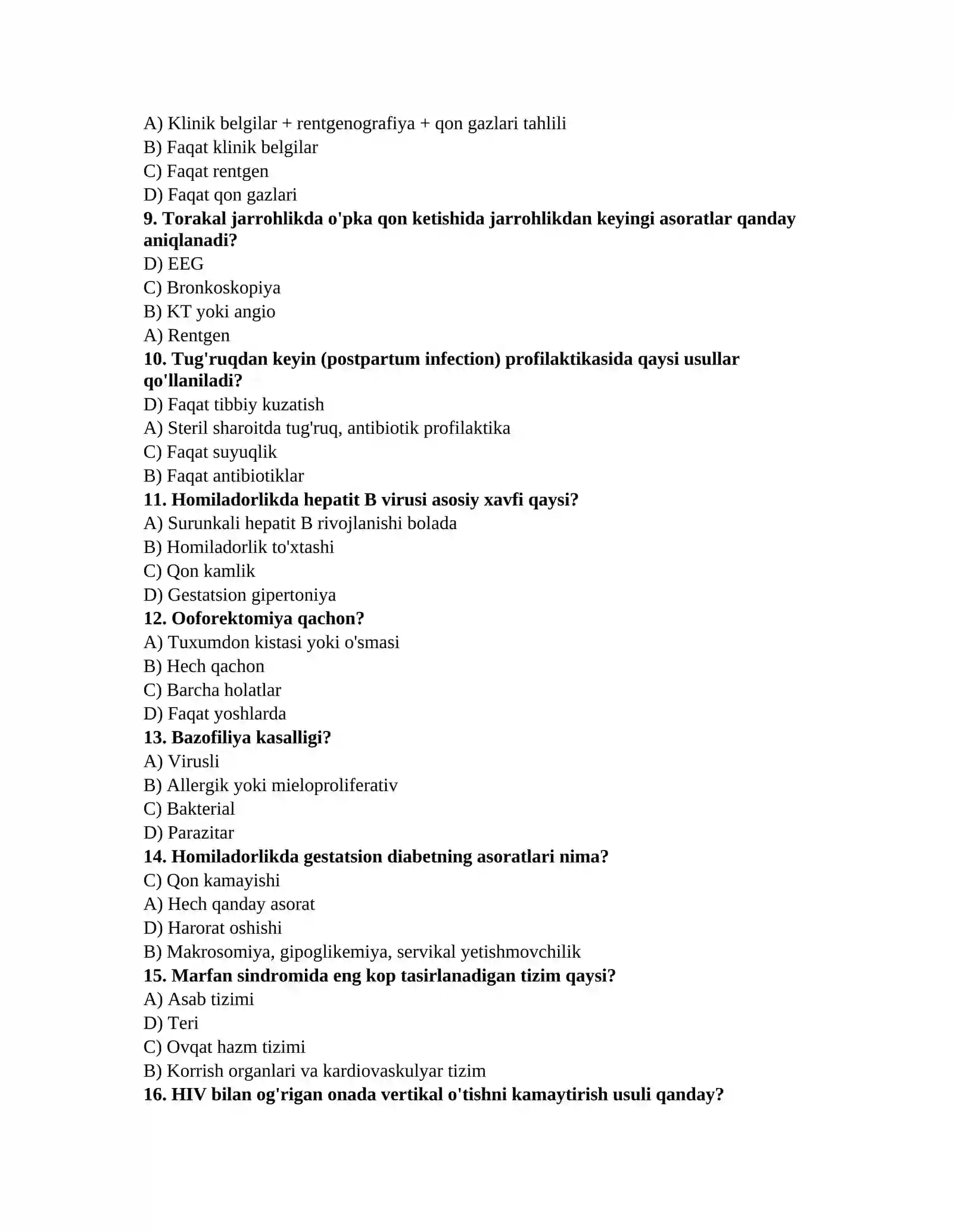 Gematologiya savollari 2