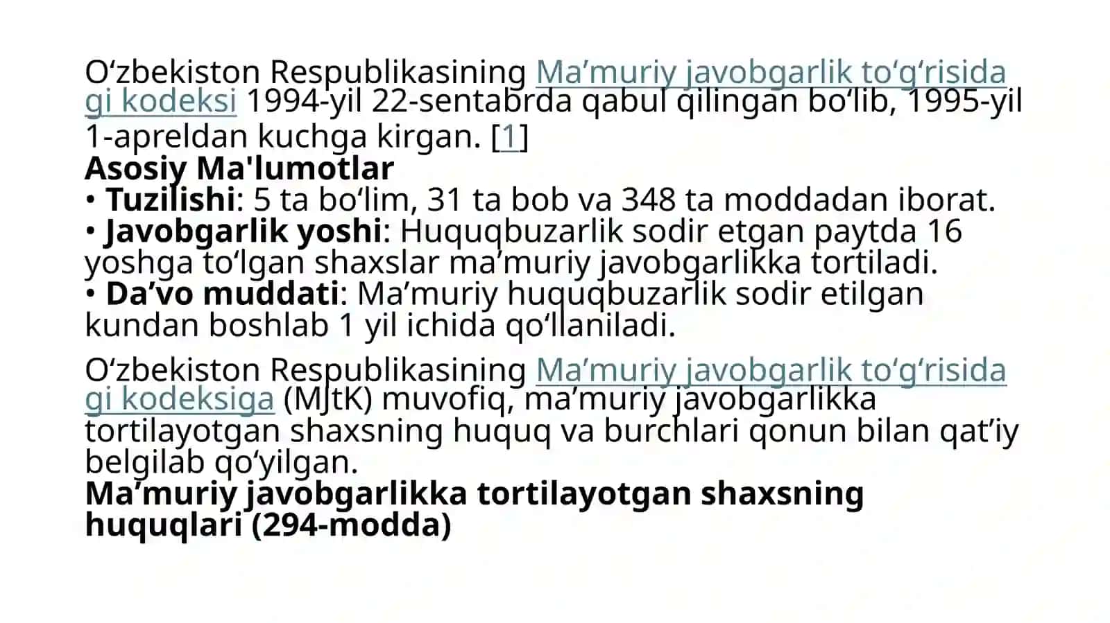 Ma’muriy javobgarlikka tortilayotgan shaxsning huquq va burchlari 2