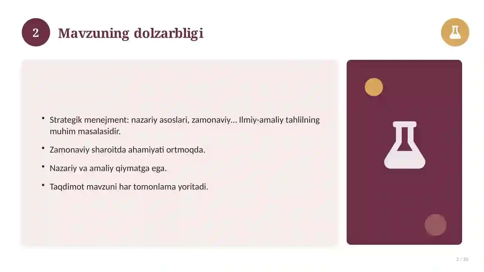 Strategik menejment: nazariy asoslari, zamonaviy yondashuvda (Magistrlik dissertatsiyasi mavzusi) 2