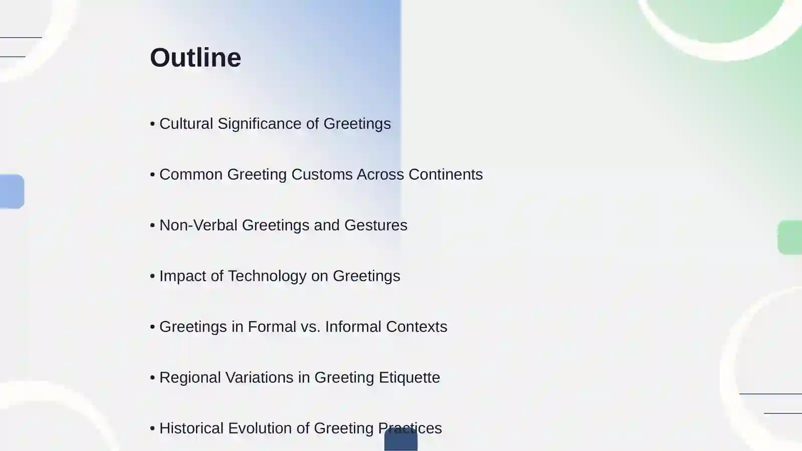 Greeting cultures 2
