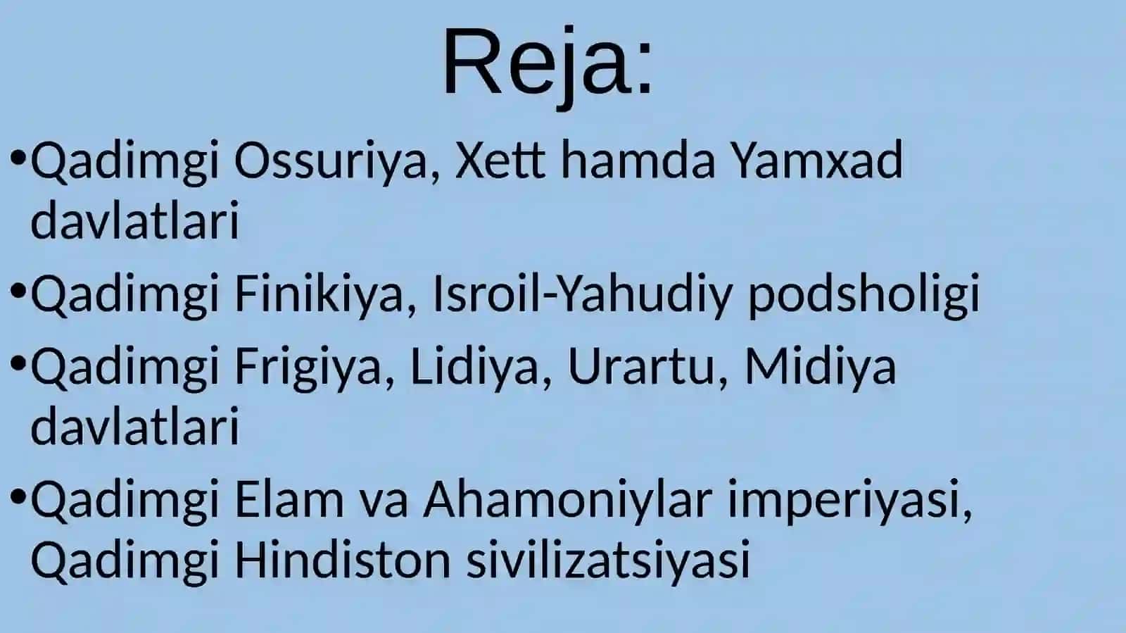 Qadimgi Kichik Osiyo va Yaqin Sharq davlatlari 2