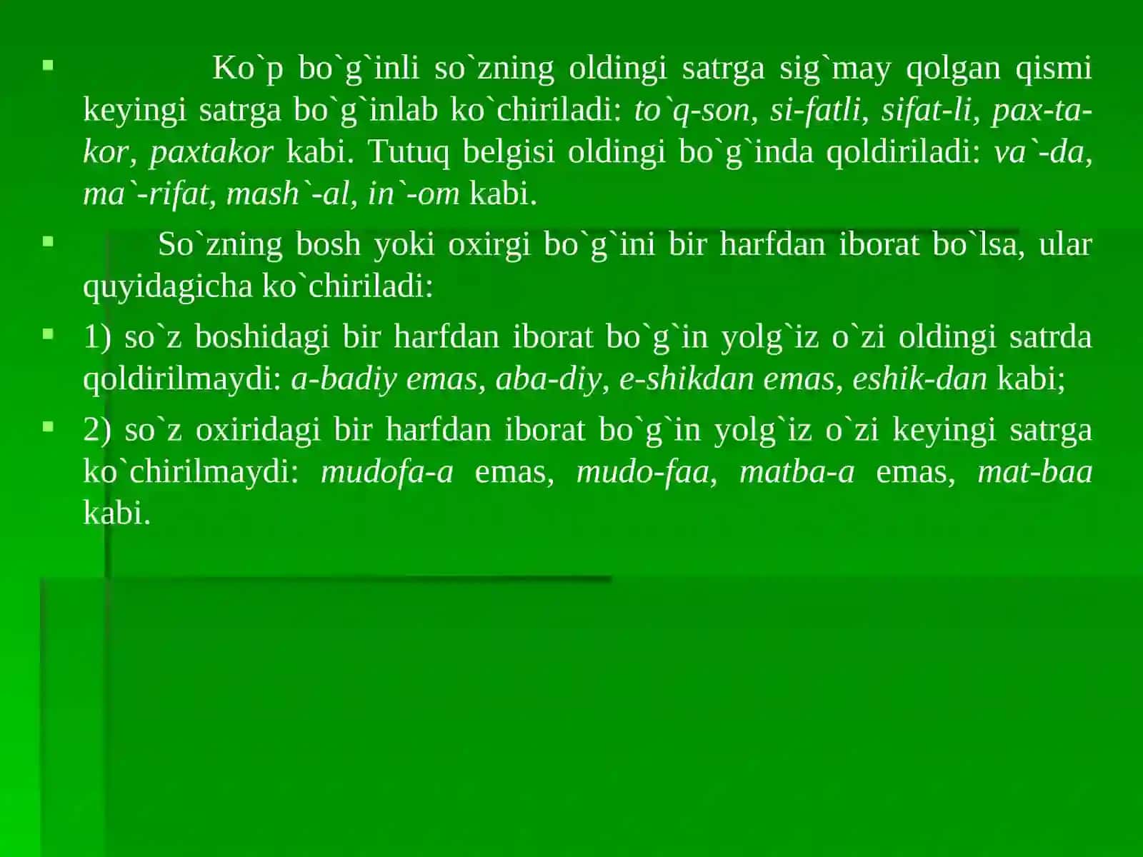 BO`G`IN KO`CHIRISH QOIDALARI 2