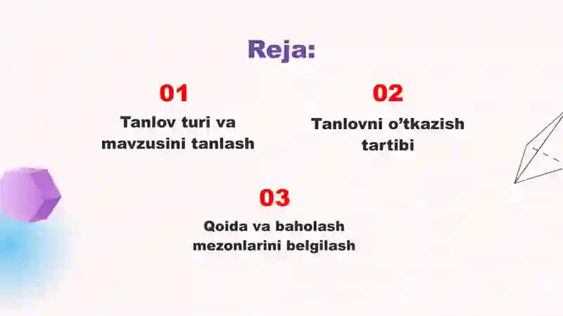 Boshlang’ich sinfda tanlovlarni tashkil etish va o’tkazish ssenariysini ishlab chiqish 2