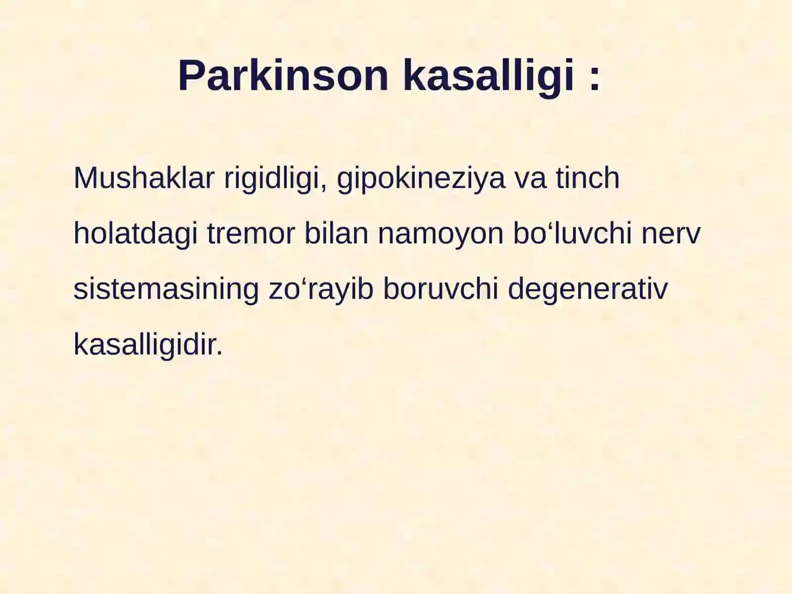 Parkinson kasalligi 2