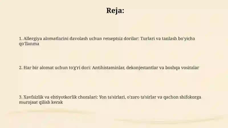 Allergiya alomatlarini davolash uchun retseptsiz dorilar: Turlari va tanlash bo'yicha qo'llanma 2