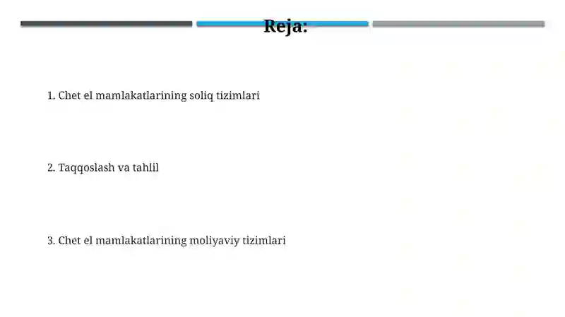 Chet el mamlakatlar moliya va soliq tizimi 2