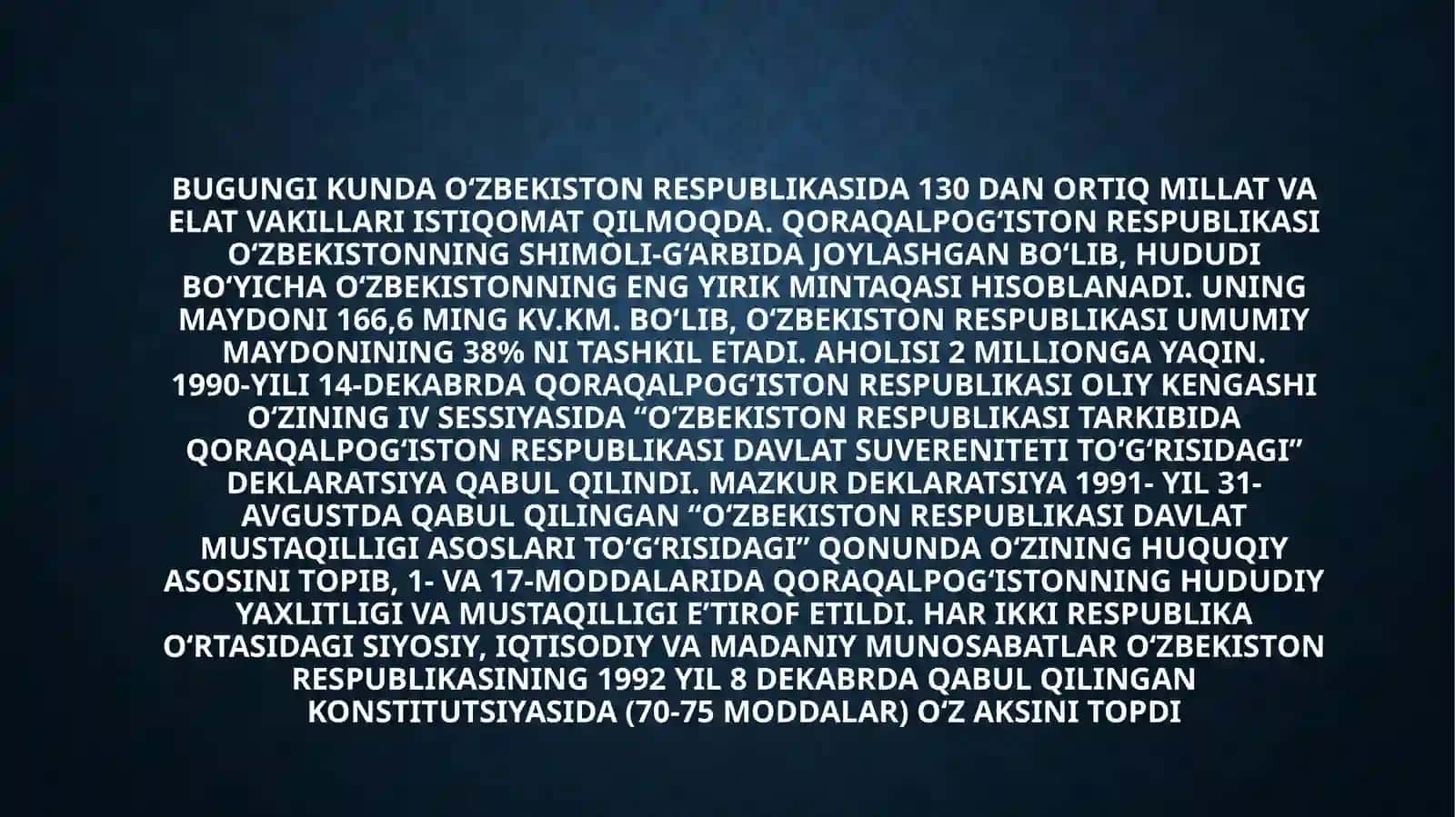Mustaqillik yillarida Qoraqolpogiston Respublikasi 2