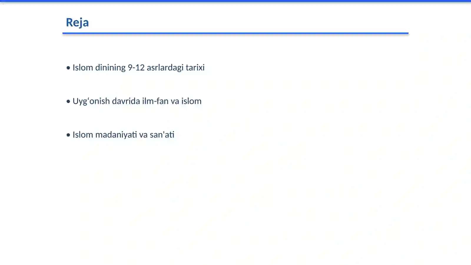 Islom dinining 9-12 asrlardagi tarixi 2