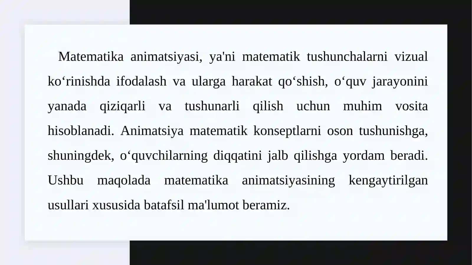 Matematika animatsiyasi 2