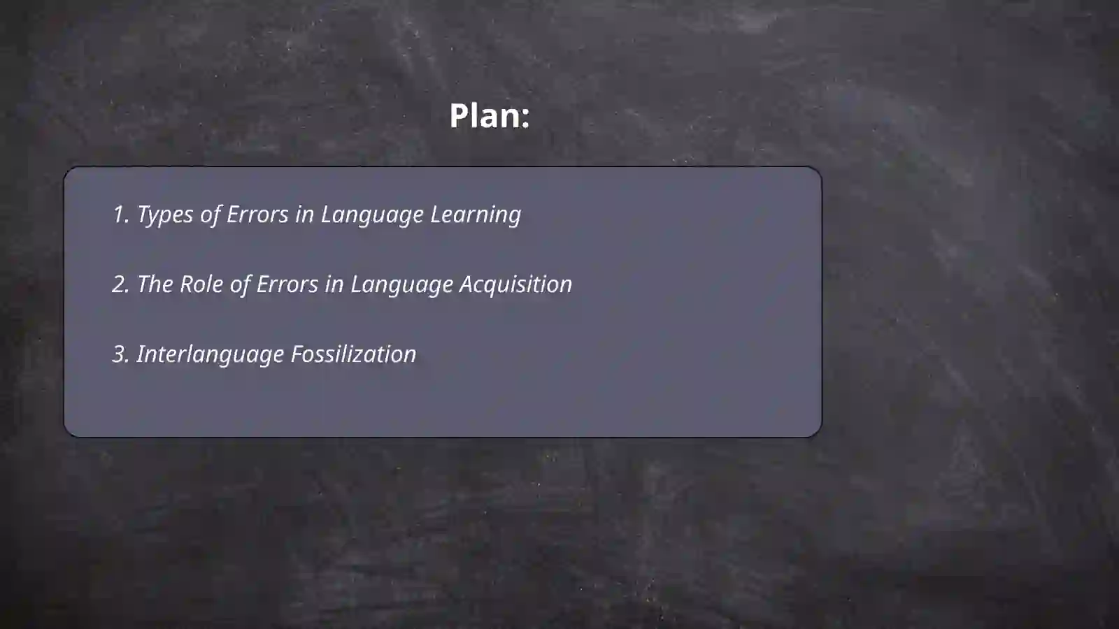 Errors and Interlanguage 2