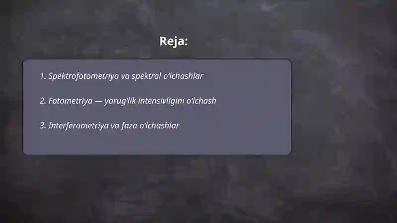 Optik oʻlchashlar 2