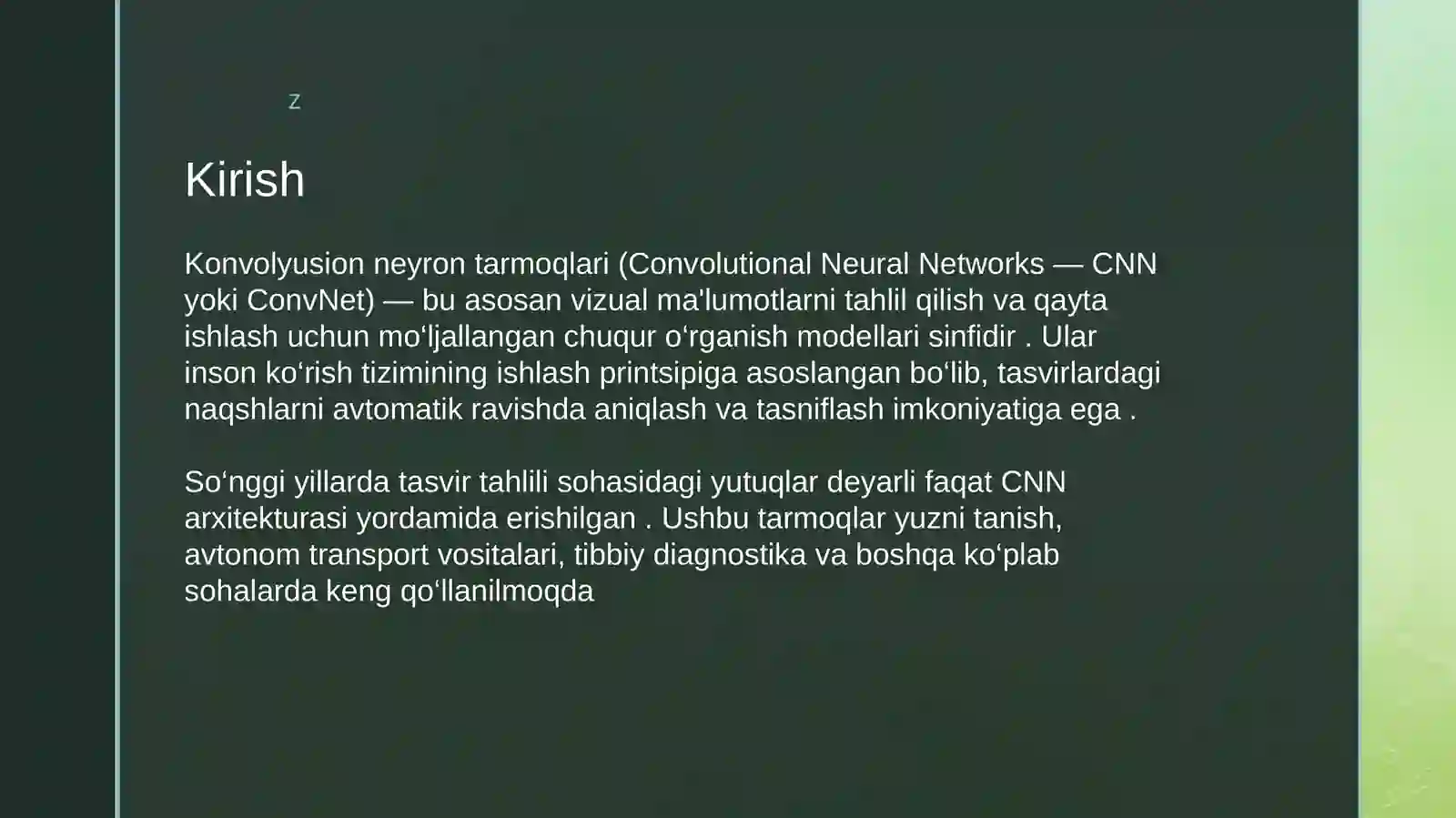 Konvolyusion neyron tarmoq 2