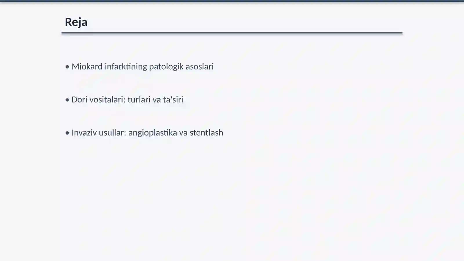 Miokard infarktida qo'llaniladigan vositalar 2