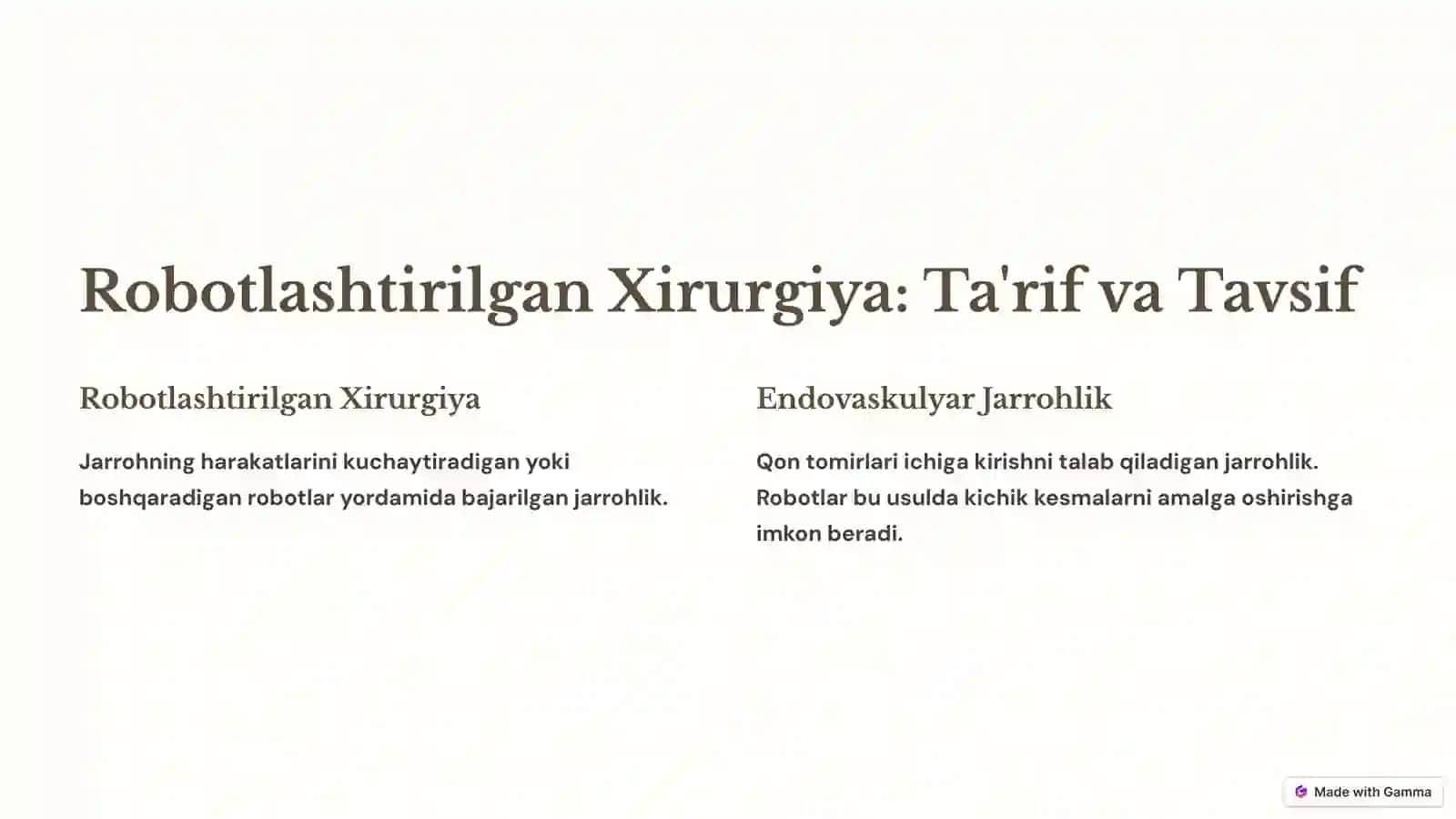 Robotlashtirilgan Xirurgiya: Endovaskulyar Operatsiyalar 2