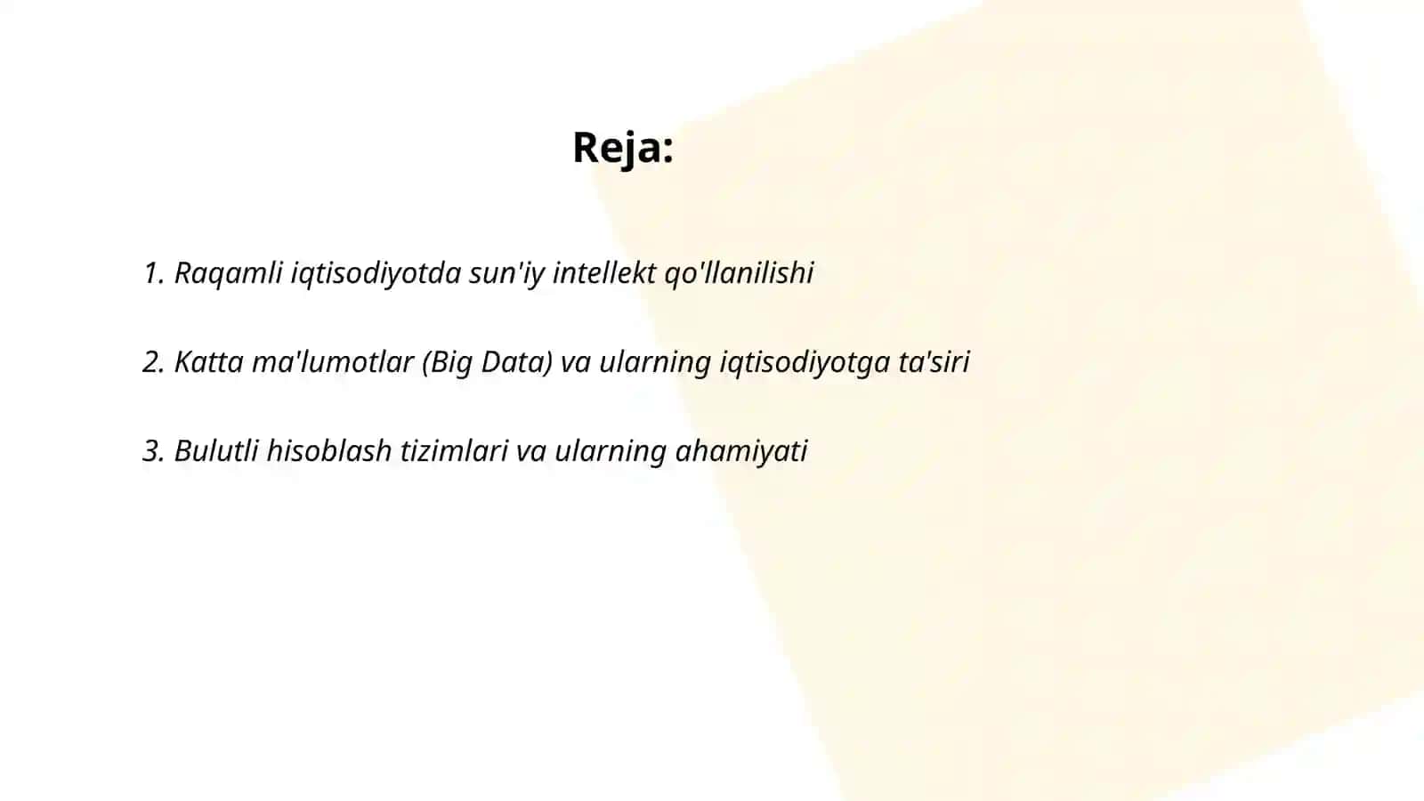 Raqamli iqtisodiyotning texnologik asoslari 2