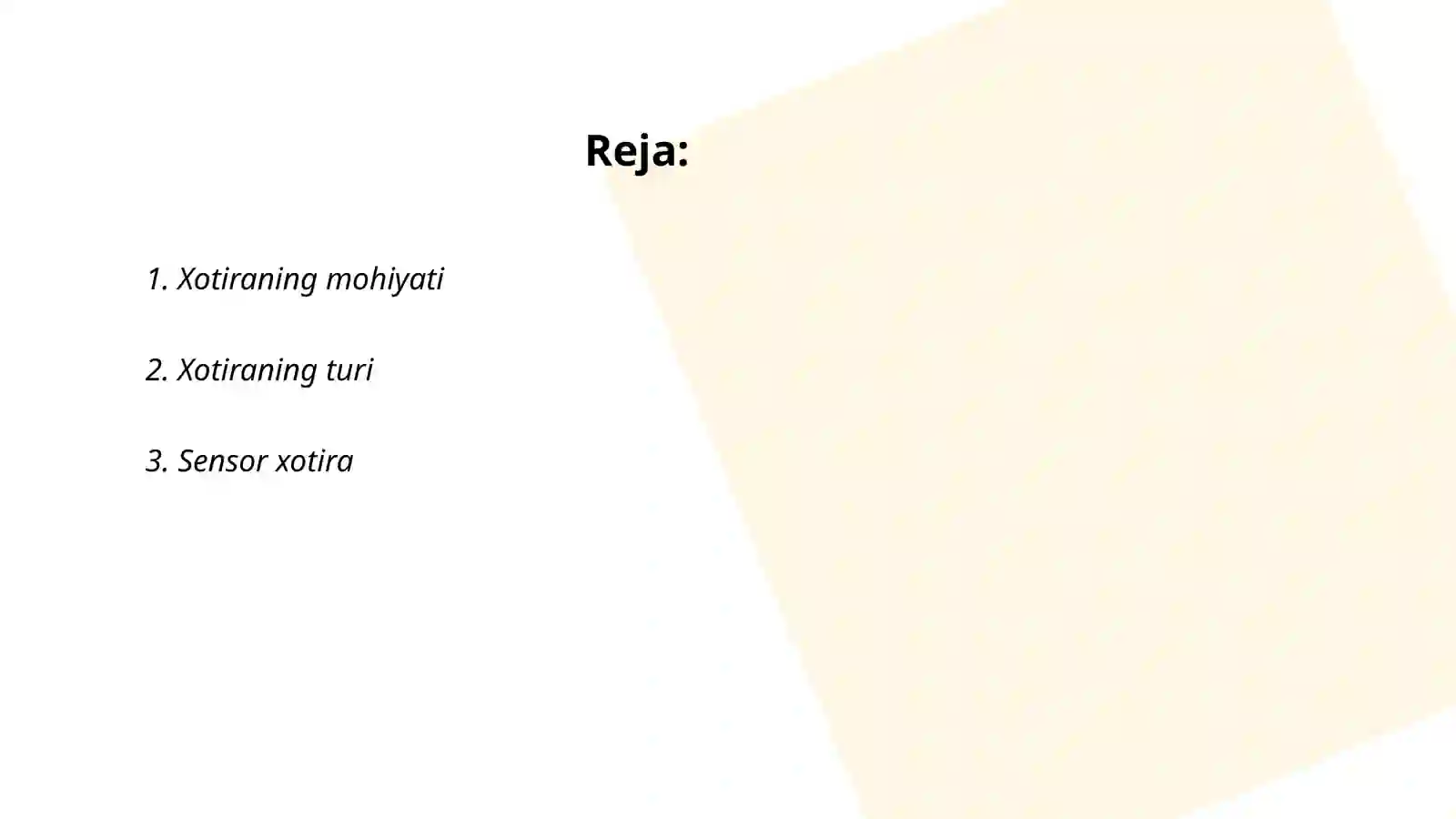 Xotira xaqida tushuncha va uning nerv fizalogik asosi 2