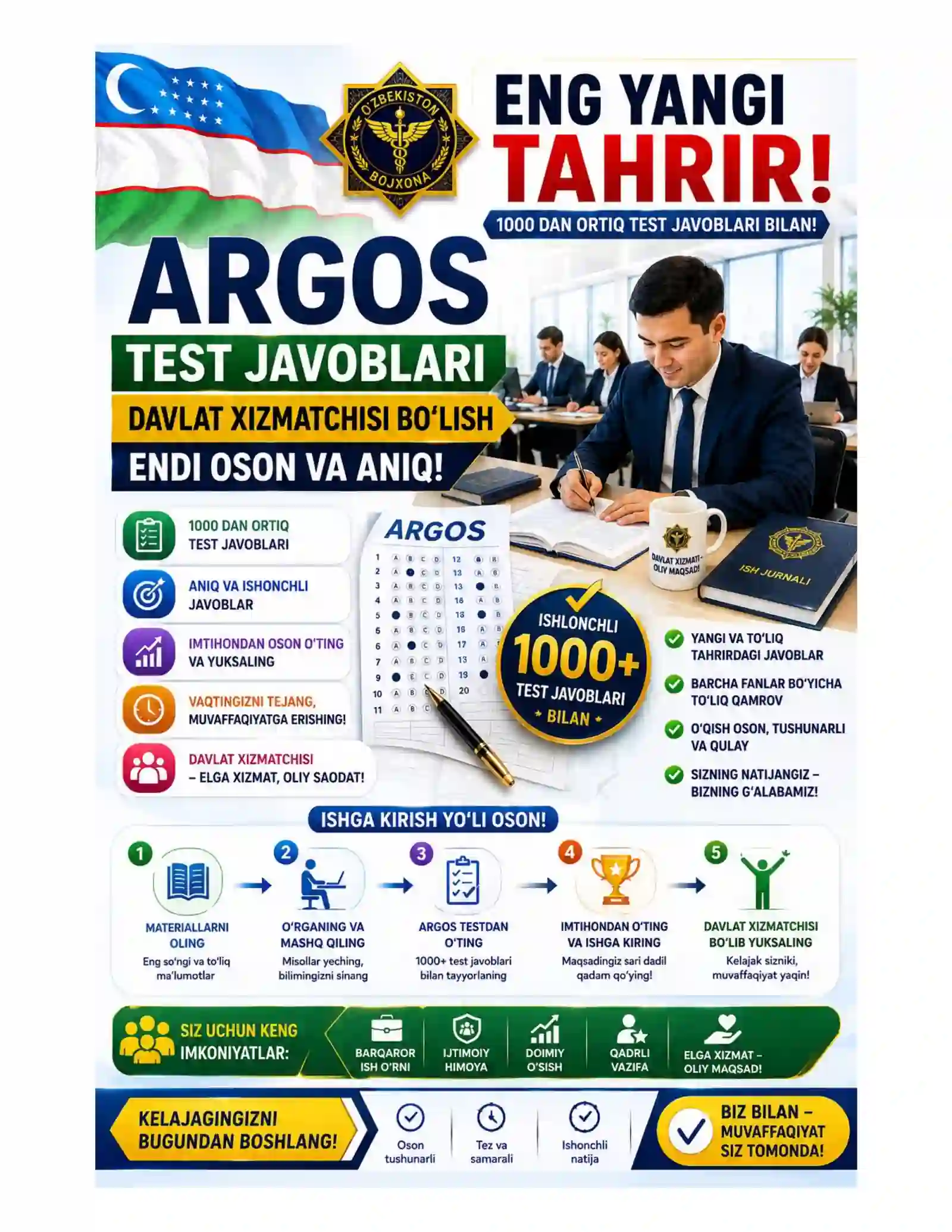 DAVLAT XIZMATCHISI ARGOS TEST yangi tahrir 2