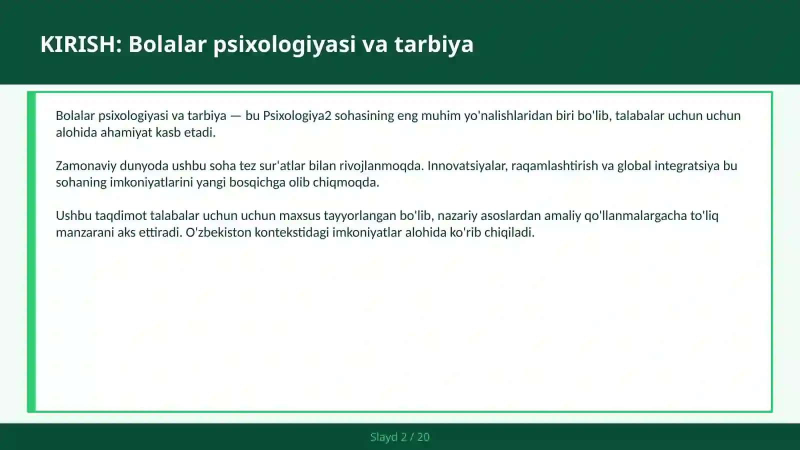 BOLALAR PSIXOLOGIYASI VA TARBIYA 2