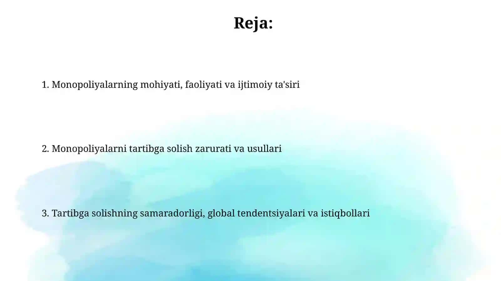 Monopoliyalar, ularning amal qilishi va tartibgasolinishixususiyatlari 2