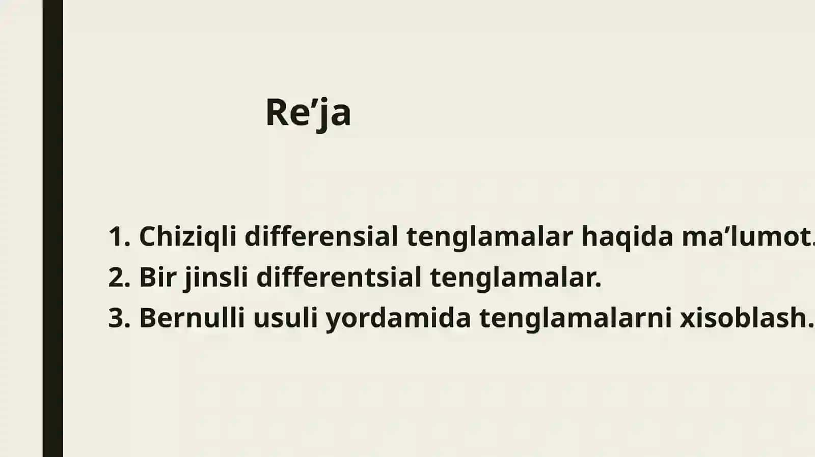 Chiziqli Differentsial Tenglamalar 2