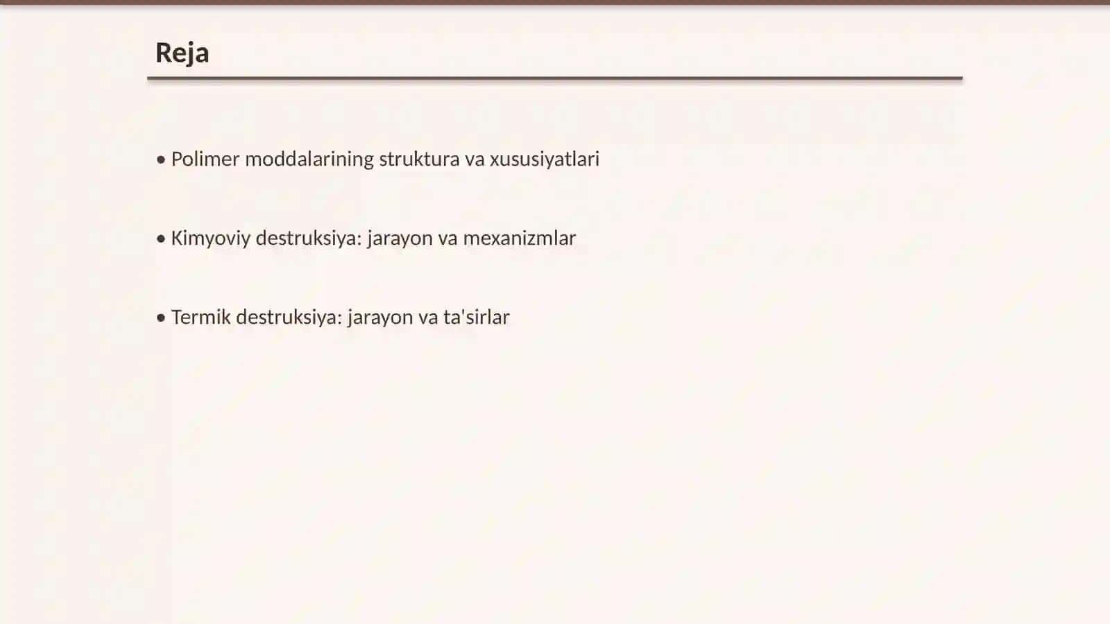 Polimer moddalarining destruksiyasi 2
