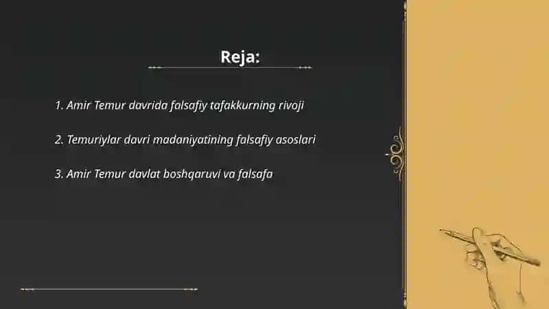 Amir Temur va temuriylar davri falsafiy merosi 2