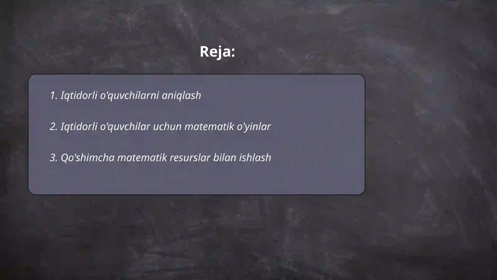 Iqtidorli o'quvchilarni aniqlash 2