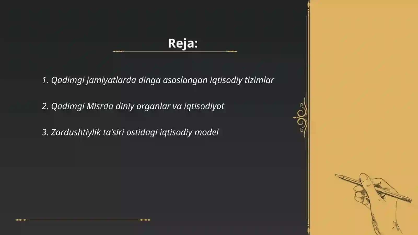 Qadimgi dinlar iqtisodiy jihatlari 2