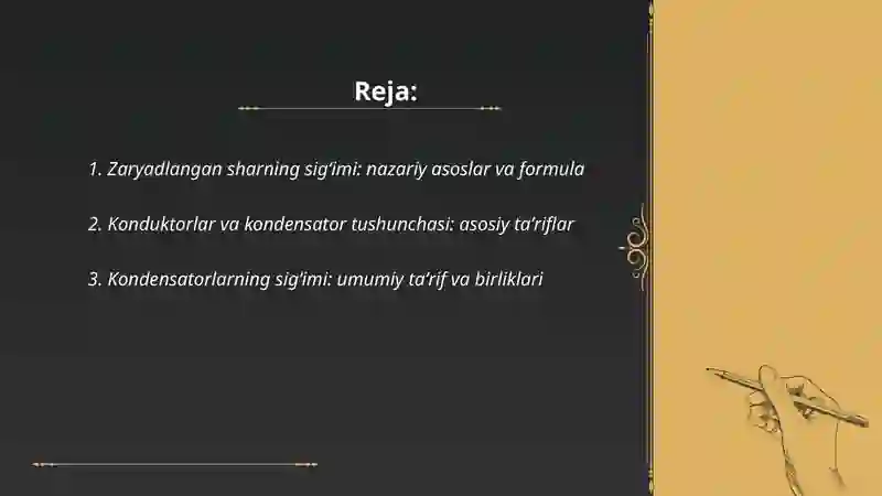 Zaryadlangan shar sig‘imi. 2