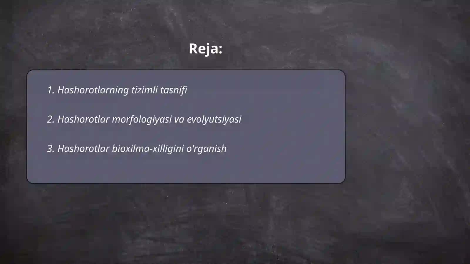 Hashorotlar sistematikasiga oid tadqiqotlarning tahlillari 2
