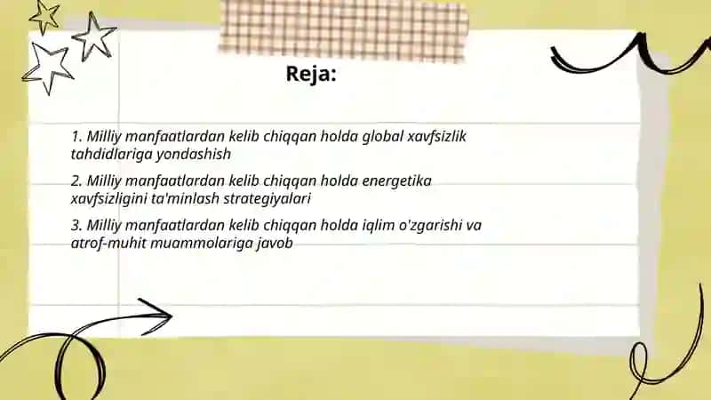 Milliy manfaatlardan kelib chiqqan holda umumbashariy muammolarga yondashish 2