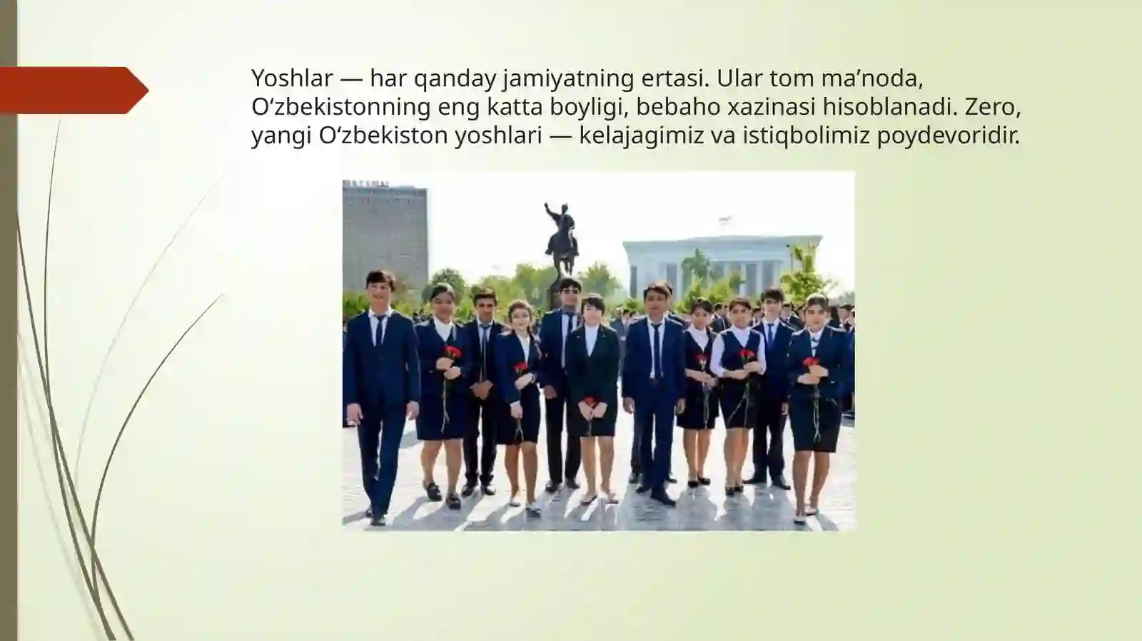 Yangi O‘zbekiston yoshlari bugunimiz va istiqbolimiz poydevori 2
