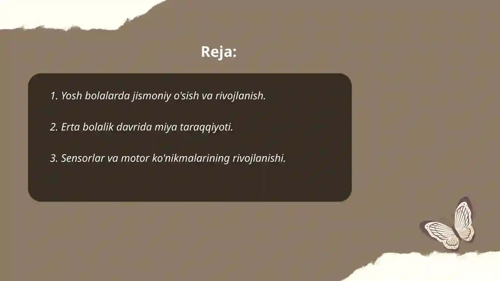 Yosh bolalarda jismoniy o'sish va rivojlanish 2