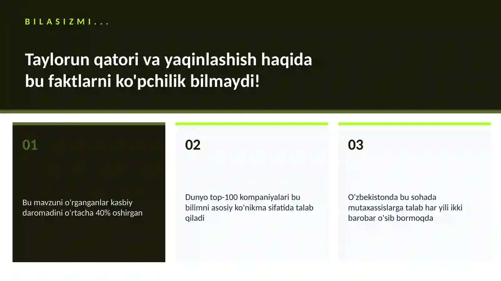 MATEMATIKA — UY VAZIFALARI 1