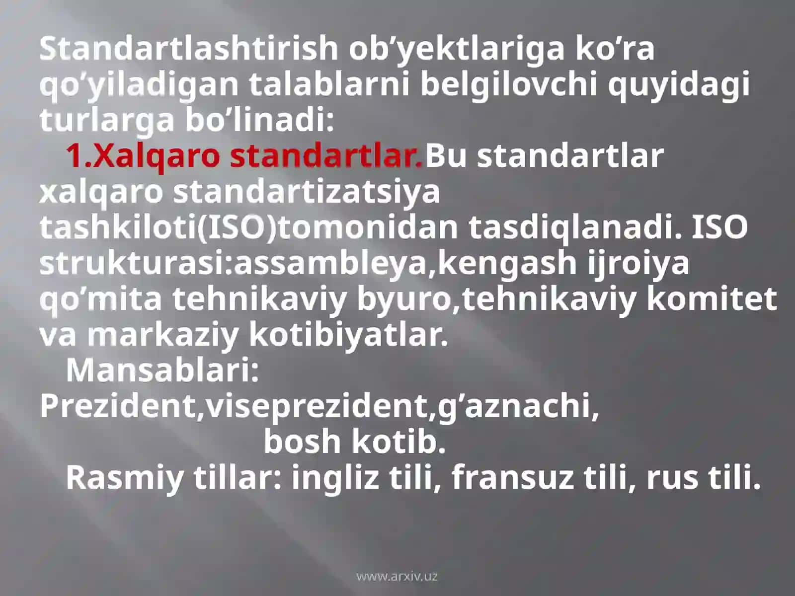 ISO 9001 standartlarining kengmiqyosdaqo’llanishi 2