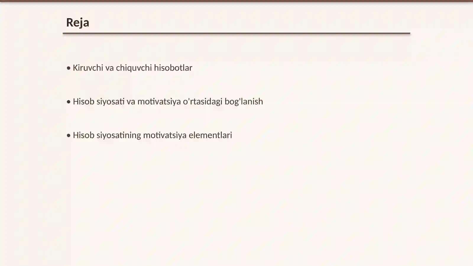 Hisob siyosatining motivation mazmuni va ahamiyati 2