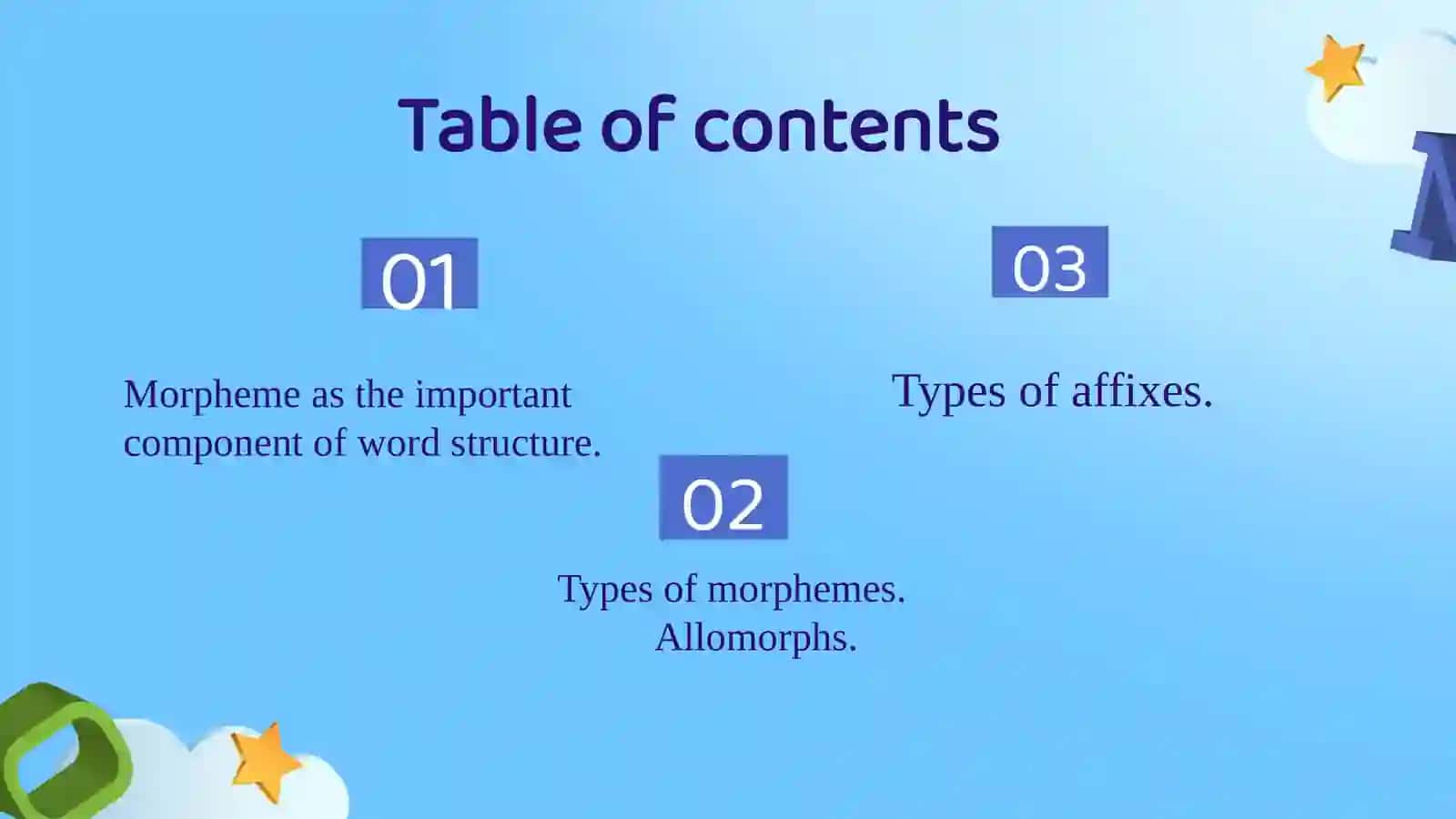 Morpheme as the important component of word structure 2