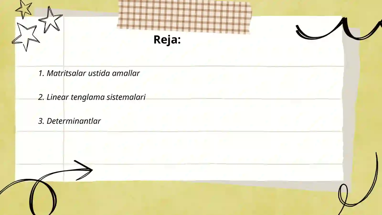 Matritsalar ustida amallar 2