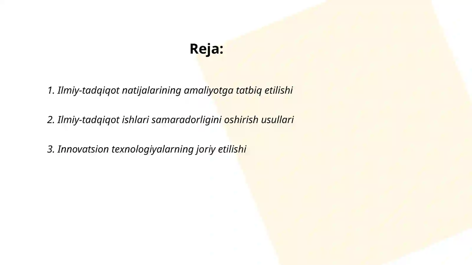 ILMIY TADQIQOTLARNING JORIY ETILISH SAMARASI 2