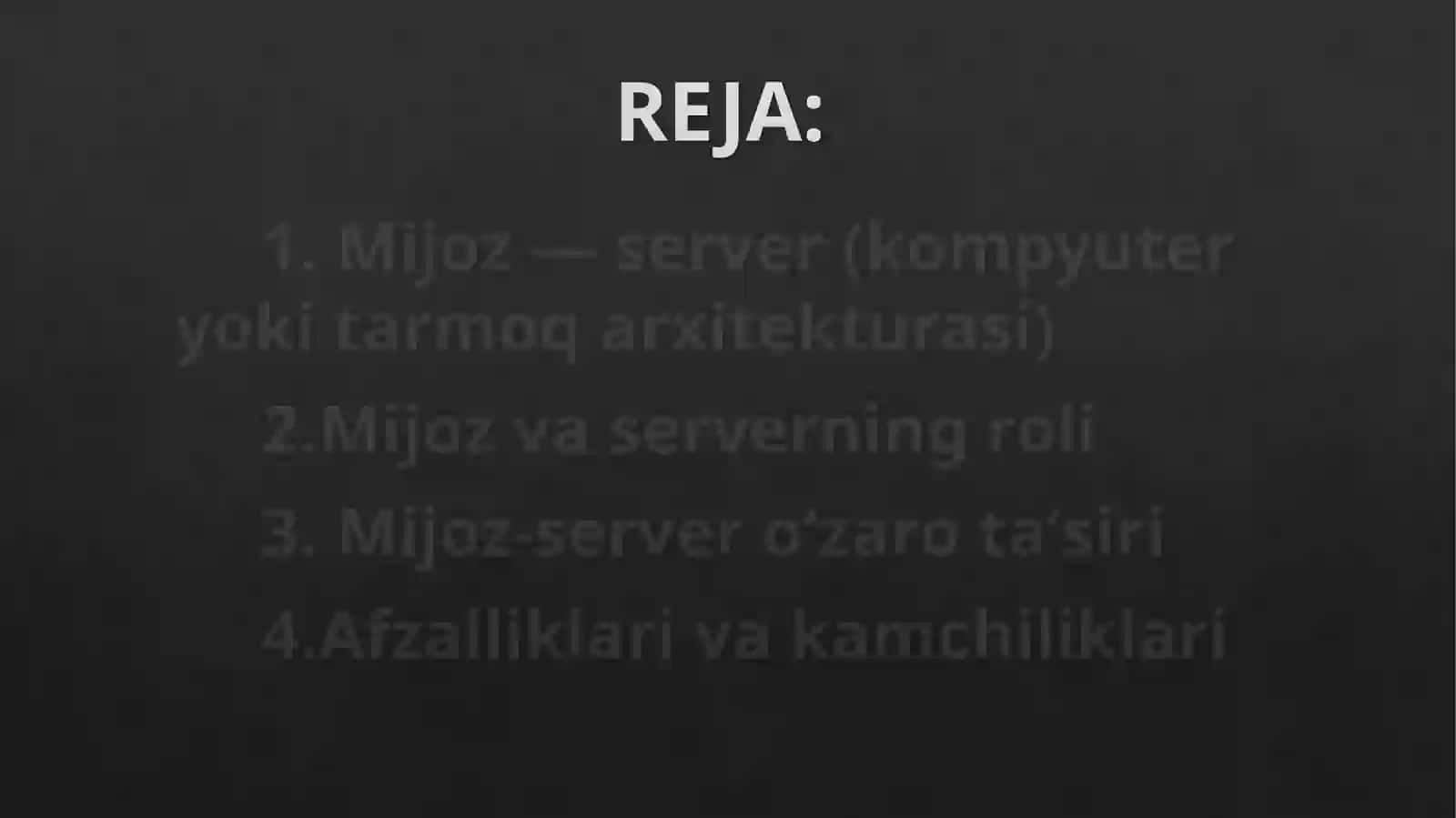 Mijoz server arxetekturasi 2