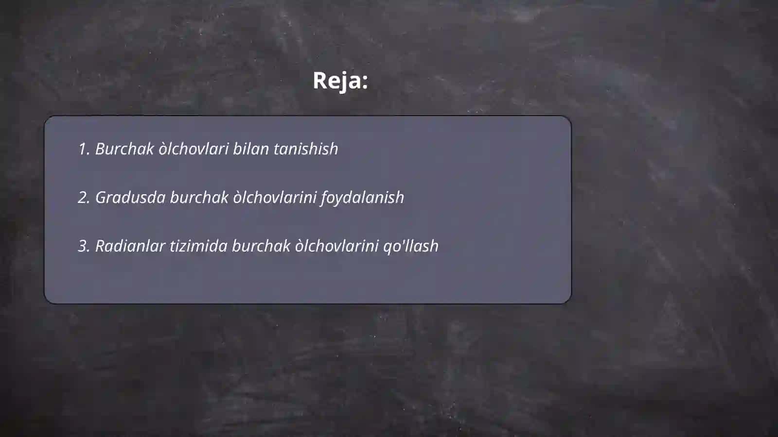 Burchak òlchovlari 2