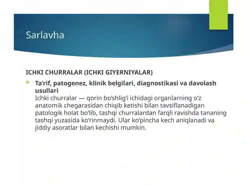 ICHKI CHURRALAR 2