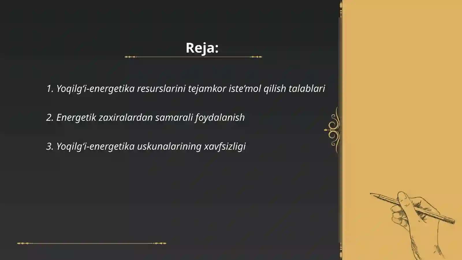 Yoqilg‘i-energetika resurslari iste’molchilariga qo‘yiladigan talablar 2